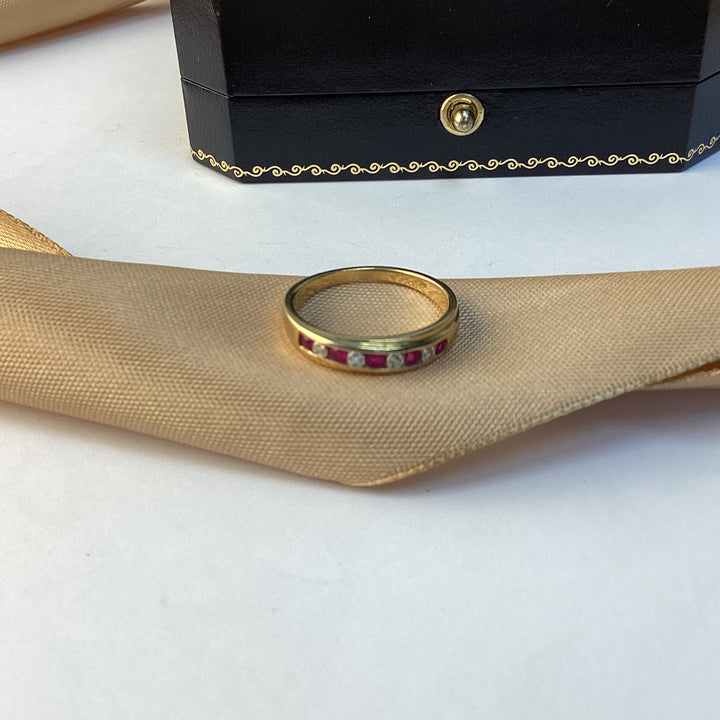 9ct Yellow Gold Ruby and Diamond Eternity Ring