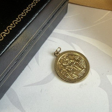 9ct Gold St Christopher Pendant Charm