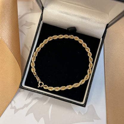 9ct Yellow Gold Rope Bracele
