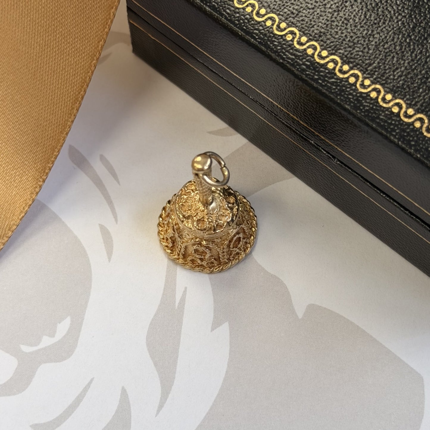 9ct Gold Ornate Bell Pendant