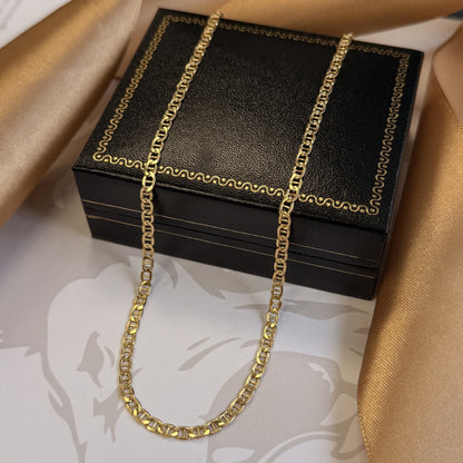 9ct Yellow Gold Mariner Chain - 20 Inch
