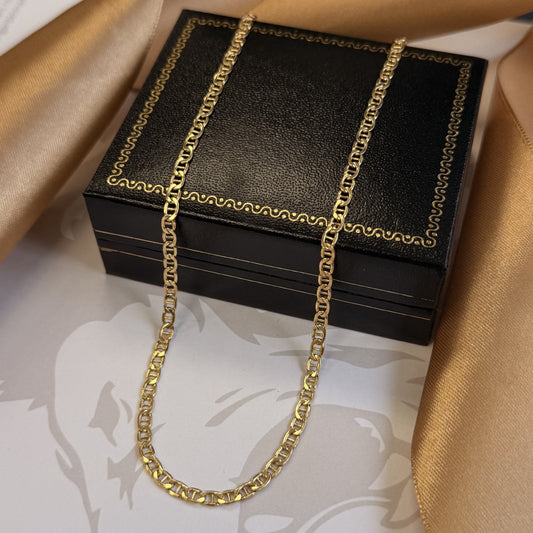9ct Yellow Gold Mariner Chain - 20 Inch