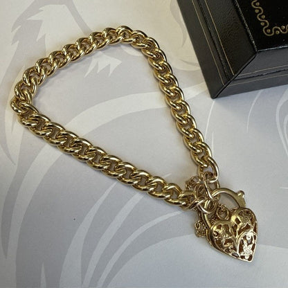 9ct Gold Charm Bracelet Gold Bracelet - 7 Inch