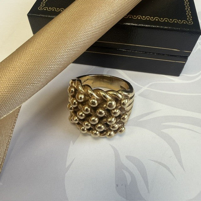 9ct Gold Men's Keeper Ring 5 Row Solid Gold