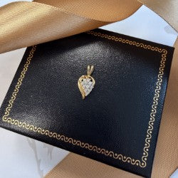 14ct Yellow Gold Diamond Teardrop Pendant