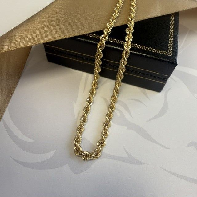 9ct Yellow Gold Rope Chain - 24 inch