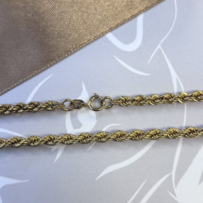 9ct Gold Rope Chain – 20 Inch