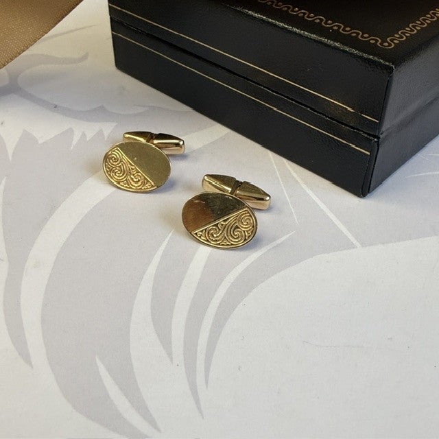 9ct Yellow Gold Cufflinks Solid 9ct Gold