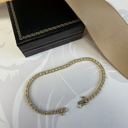 14ct Gold Tennis Bracelet 2.00ct Natural Diamond