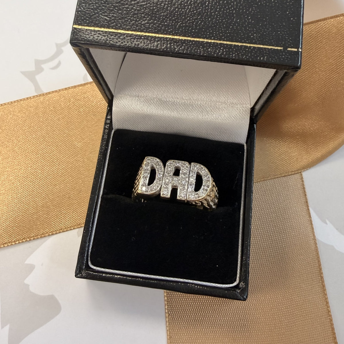 9ct Yellow Gold Diamond DAD Ring