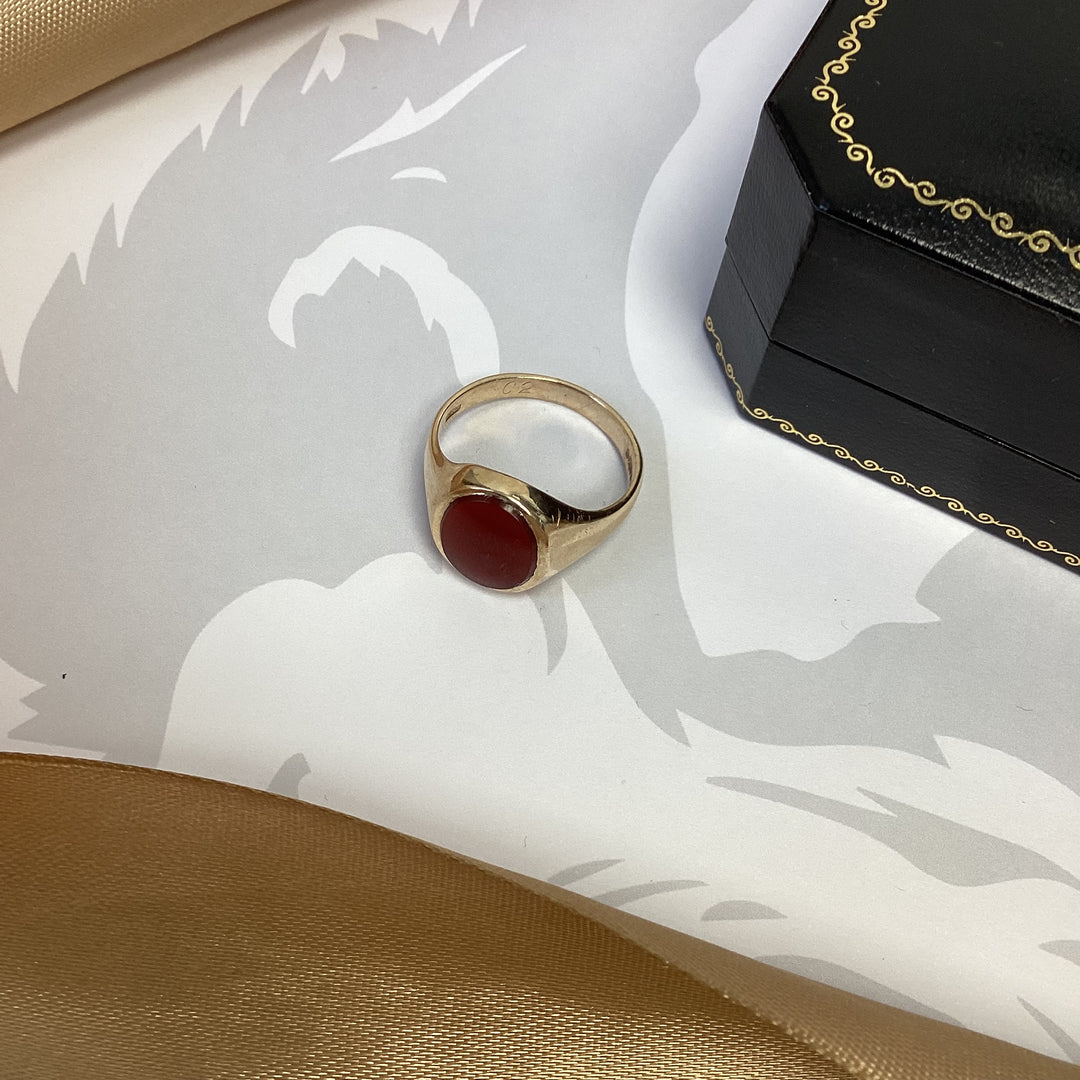 9ct Yellow Gold Carnelian Signet Ring