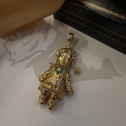 9ct Yellow Gold Articulated Doll Pendant