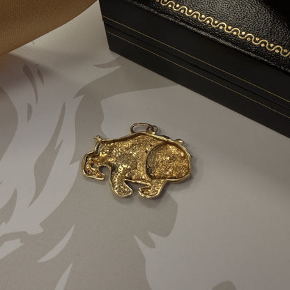 Vintage 9ct Yellow Gold Bulldog Pendant