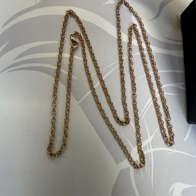 9ct Rose Gold 2mm Belcher Chain - 26 Inch