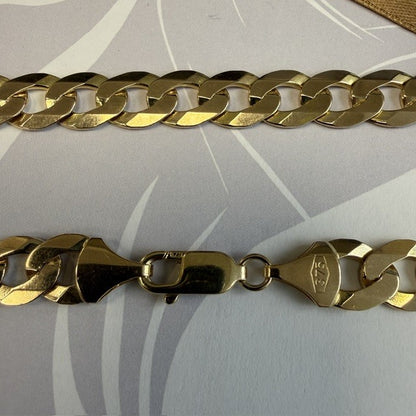 9ct Yellow Gold Curb Chain Solid Gold - 18 Inch