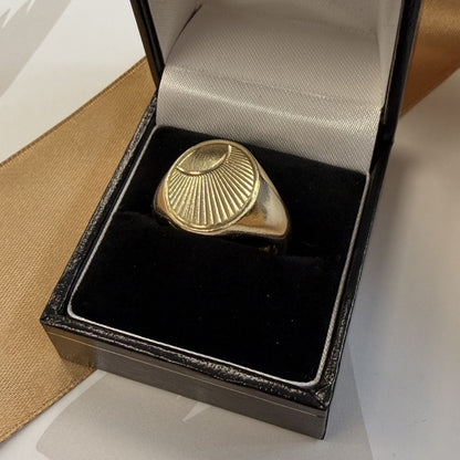 9ct Yellow Gold Sunburst Signet Ring