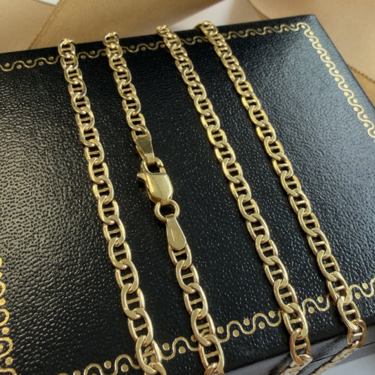 9ct Yellow Gold Mariner Chain - 20 Inch