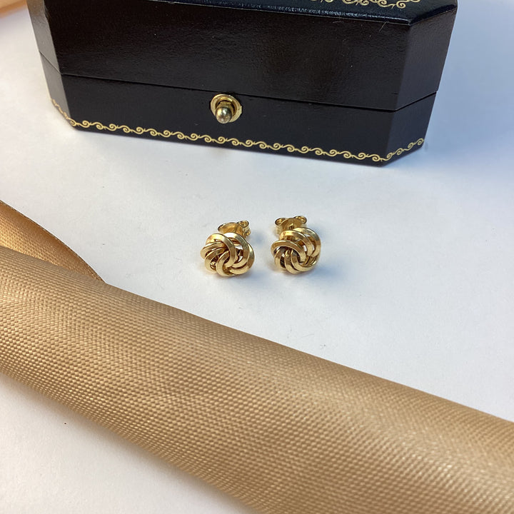 9ct Yellow Gold Knot Earrings