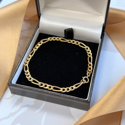 9ct Yellow Gold Figaro Bracelet