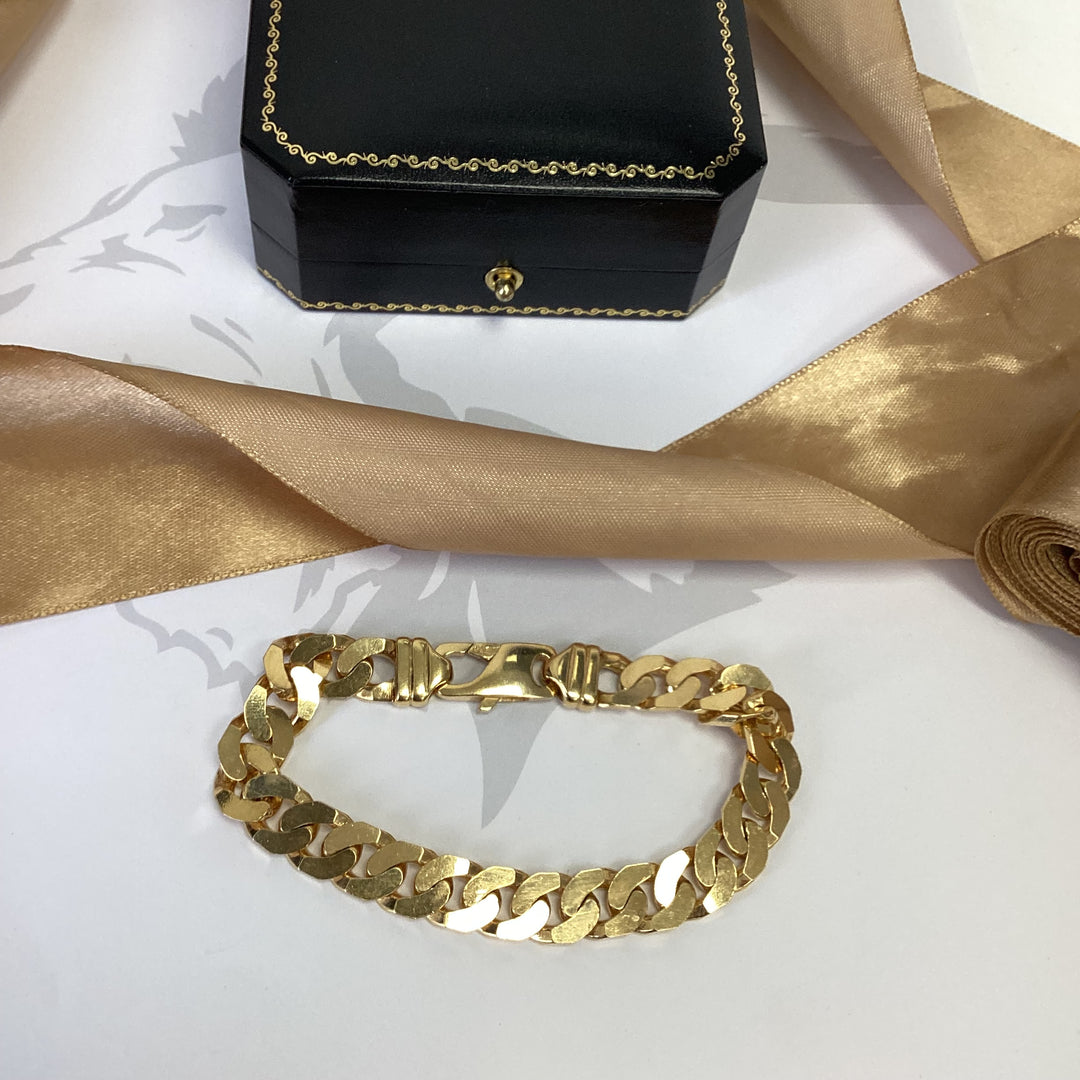 9ct Yellow Gold Cuban Bracelet - 8.5 Inch