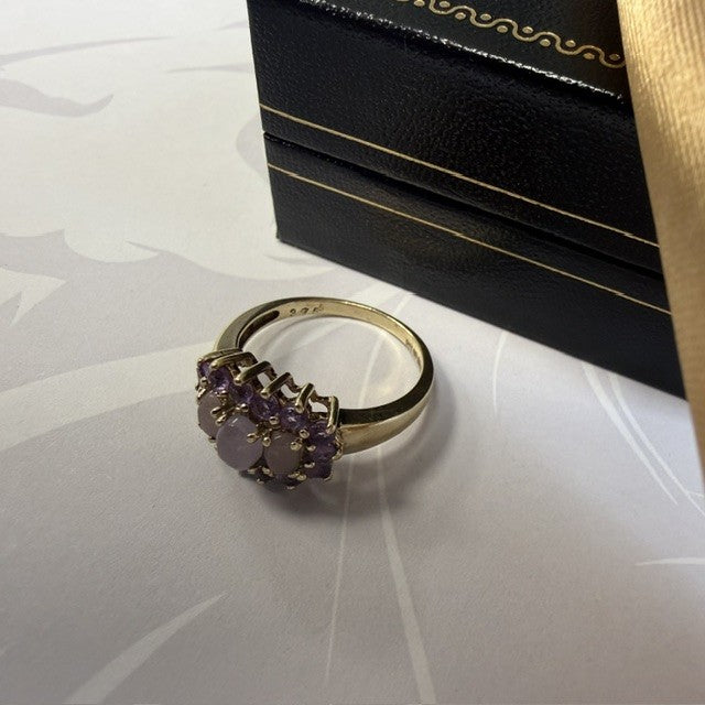 9ct Gold Amethyst and Opal Dress Ring
