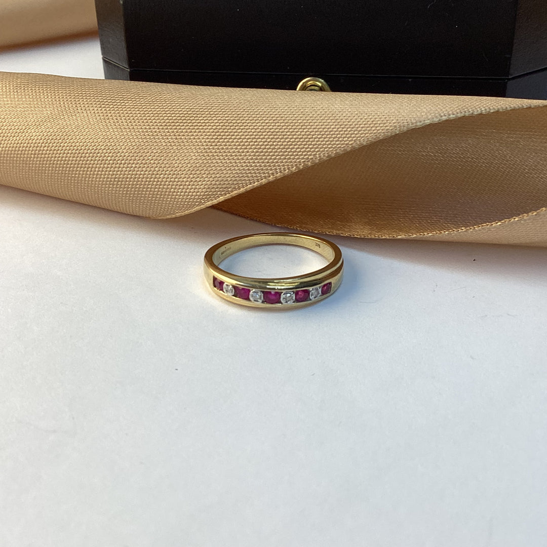 9ct Yellow Gold Ruby and Diamond Eternity Ring