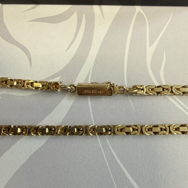 9ct Gold Byzantine Necklace Solid Gold Chain - 30 Inch