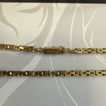 9ct Gold Byzantine Necklace Solid Gold Chain - 30 Inch