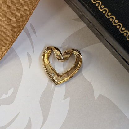 9ct Gold CZ Open Heart Pendant