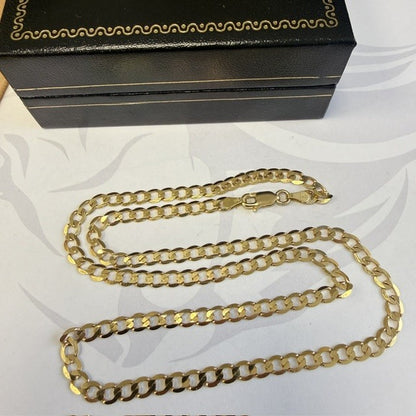 9ct Curb Chain Solid Gold Curb Necklace - 18 Inch