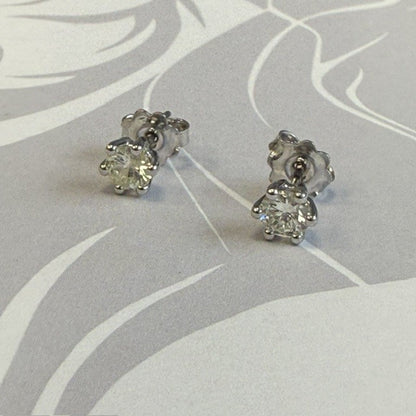 18ct Diamond Stud Earrings 18ct White Gold - Natural Diamond 1.00ct
