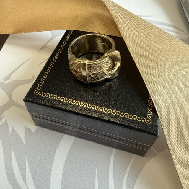 9ct Gold Buckle Ring Solid Gold Buckle Ring