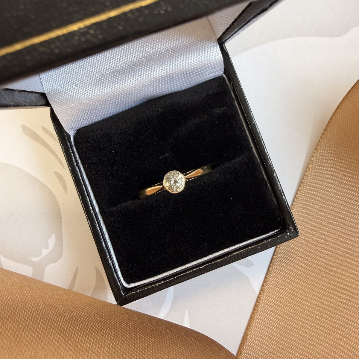9ct Yellow Gold Diamond Solitaire Ring