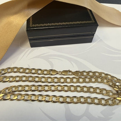 9ct Curb Chain Solid Gold - 24 Inch