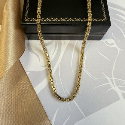 9ct Gold Byzantine Necklace Solid Gold Chain - 30 Inch