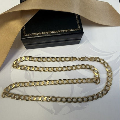 9ct Curb Chain Solid Gold - 24 Inch