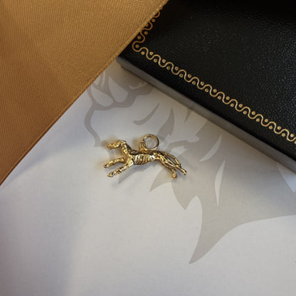 9ct Gold Running Greyhound Pendant