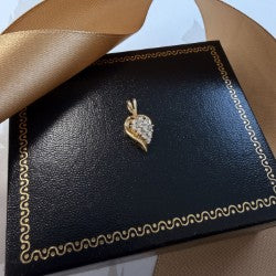 14ct Yellow Gold Diamond Teardrop Pendant