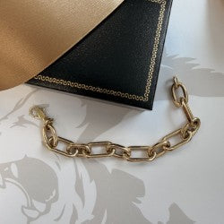 9ct Gold Hollow Link Bracelet - 7 Inch