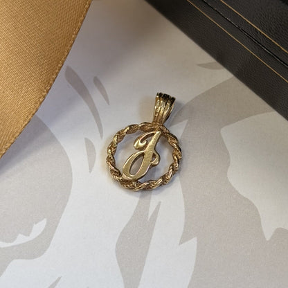 9ct Gold Letter J Initial Pendant
