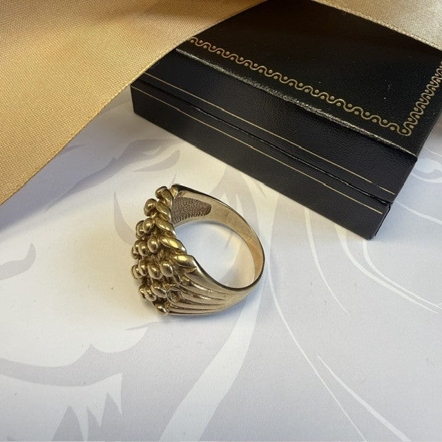 9ct Gold Gents 5 Row Keeper Ring Solid Gold