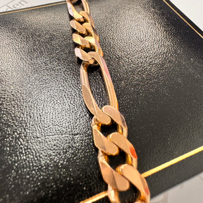 9ct Rose Gold Figaro Bracelet - 8 Inch – view 3