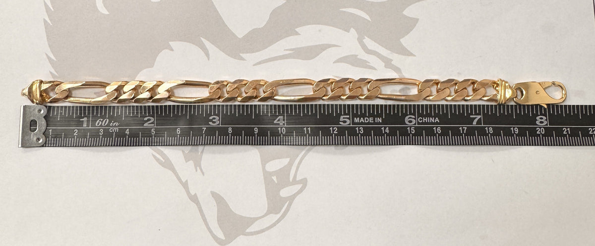 9ct Rose Gold Figaro Bracelet - 8 Inch – view 4
