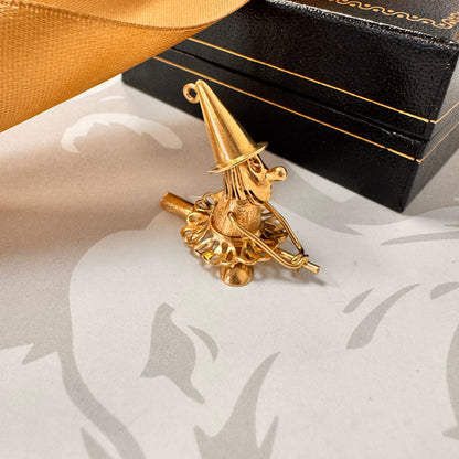 9ct Yellow Gold Clown Witch Charm