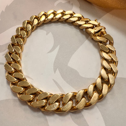 9ct Yellow Gold Curb Bracelet - 8 Inch