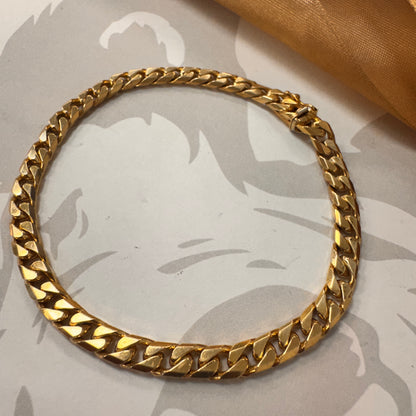 9ct Yellow Gold Curb Solid Bracelet - 8.5 Inch – view 3