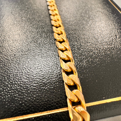 9ct Yellow Gold Curb Solid Bracelet - 8.5 Inch – view 4