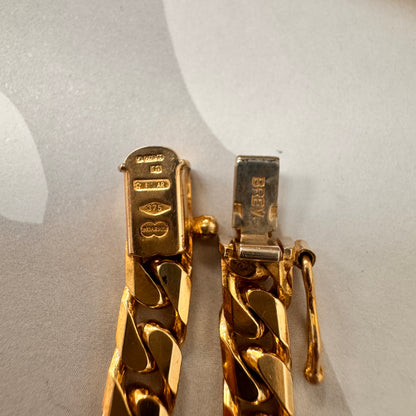 9ct Yellow Gold Curb Solid Bracelet - 8.5 Inch – view 5