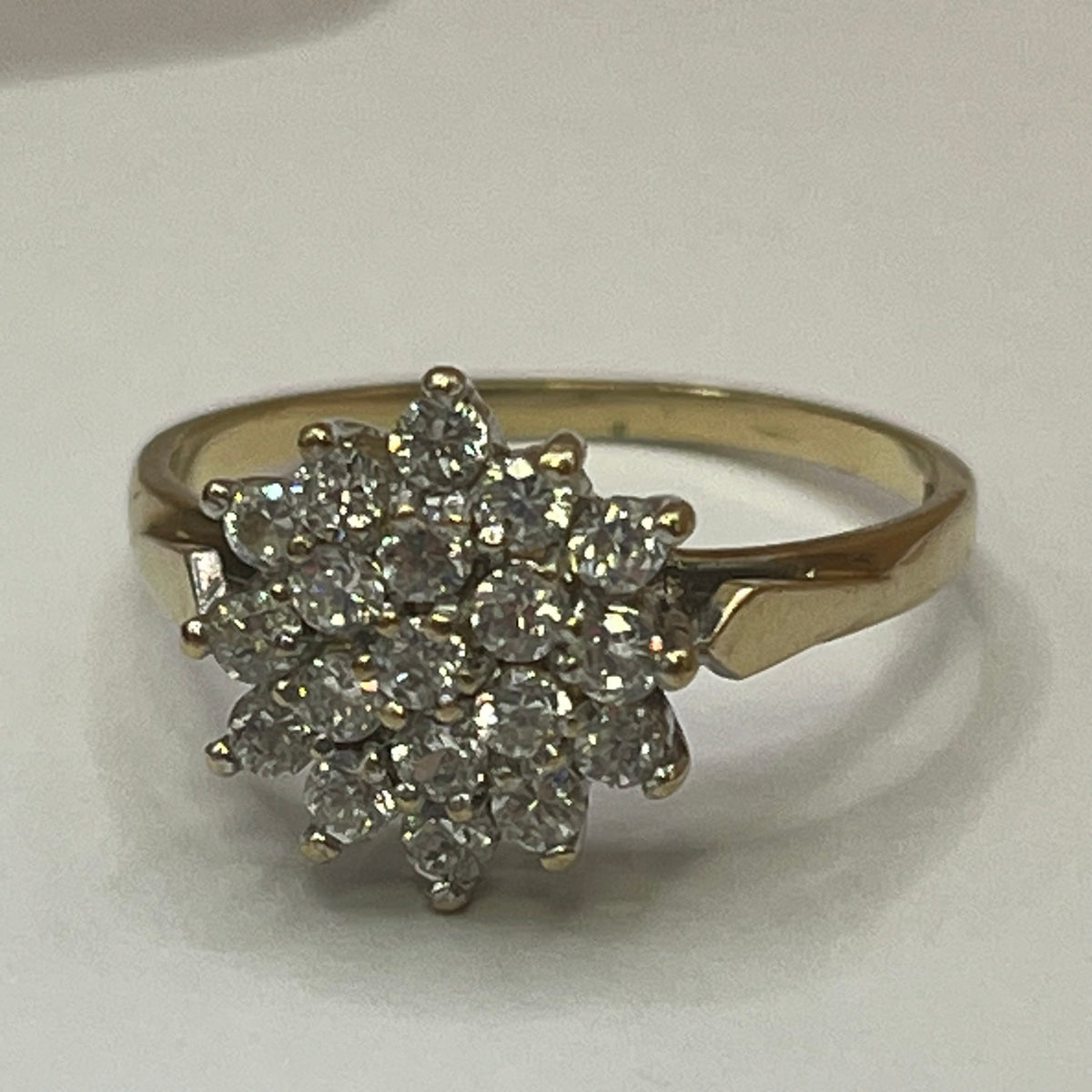 9ct Yellow Gold CZ Cluster Ring – view 3