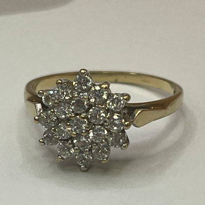 9ct Yellow Gold CZ Cluster Ring – view 3